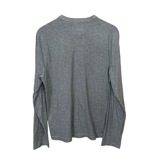 Abercrombie &‎ Fitch Henley Shirt Mens XL Gray Striped Muscle Fit Long Sleeve - Picture 3 of 6